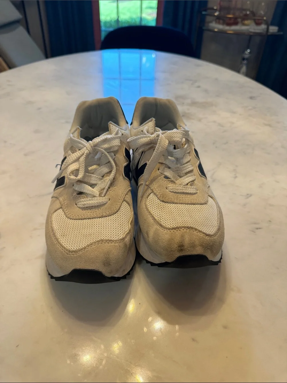 New Balance Women's 574 cream & black Platform Sneaker - Elevated Retro Style
